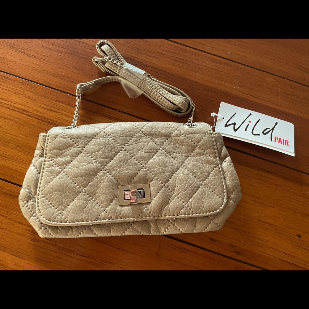 NEW Wild Pair gold cross body purse.